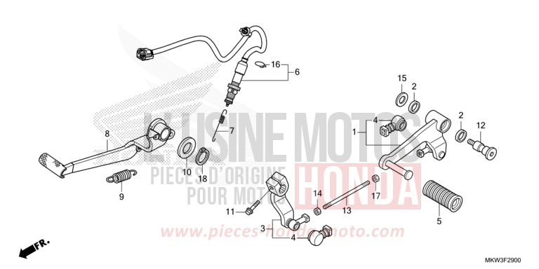PEDALE von NC750X DCT GLINT WAVE BLUE METALLIC (B197) von 2021